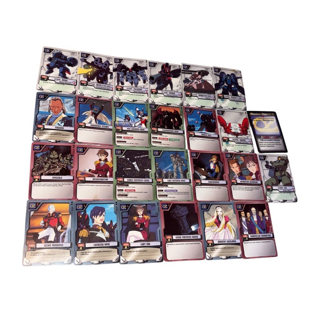 Gundam M.S. War Trading Card Game Lot 26 Cards 2000 Bandai Uncommon Common Mix